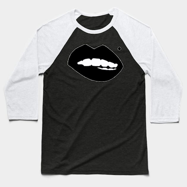 Lips Baseball T-Shirt by aaallsmiles